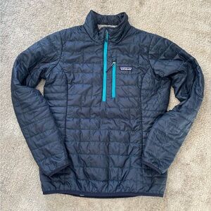 Patagonia Women's Navy Puffer with Teal Accents